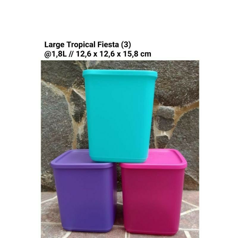 

Tupperware 3pcs Large Tropical 3warna Toples