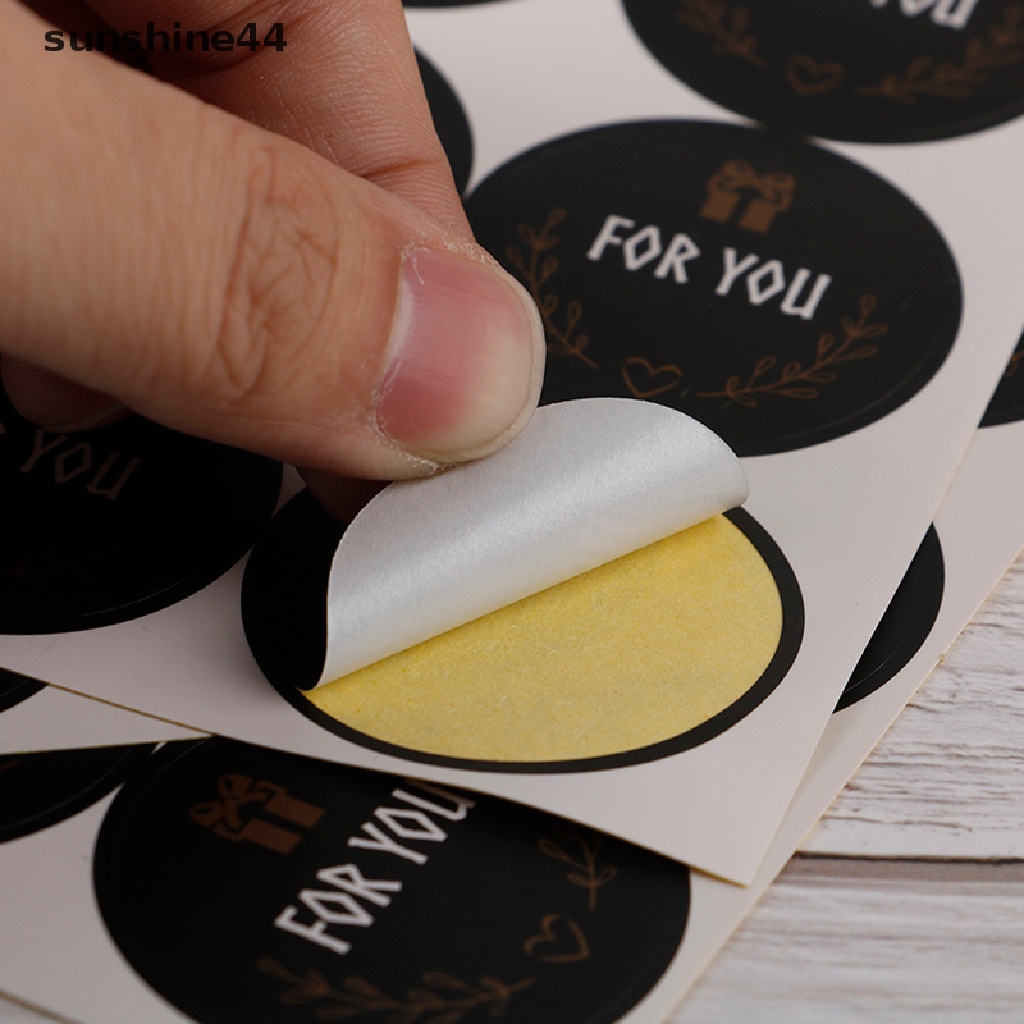 Sunshine 120pcs Stiker Seal Bulat Tulisan For you Warna Hitam Untuk Kemasan Hadiah DIY