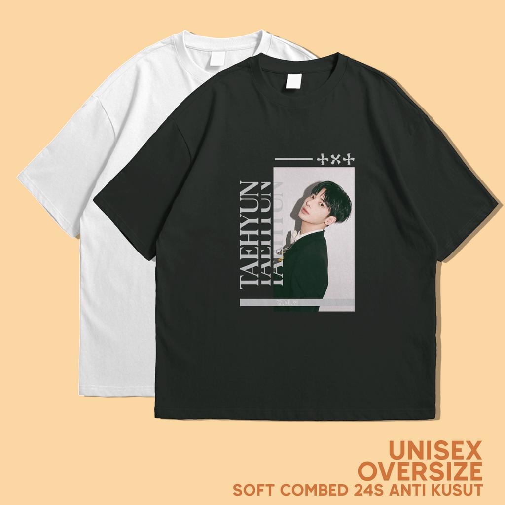 KAOS OVERISZE TXT TAEHYUN WORLD TOUR COMBED 24s PREMIUM UNISEX