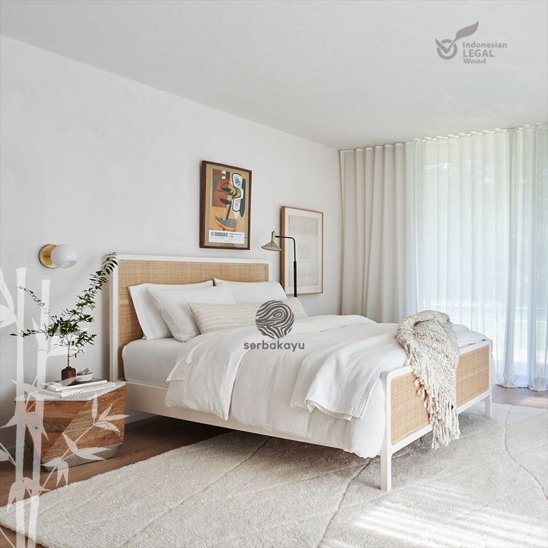 Dipan Minimalis Rotan Kerangka Kayu Jati Jepara - JATI TUA