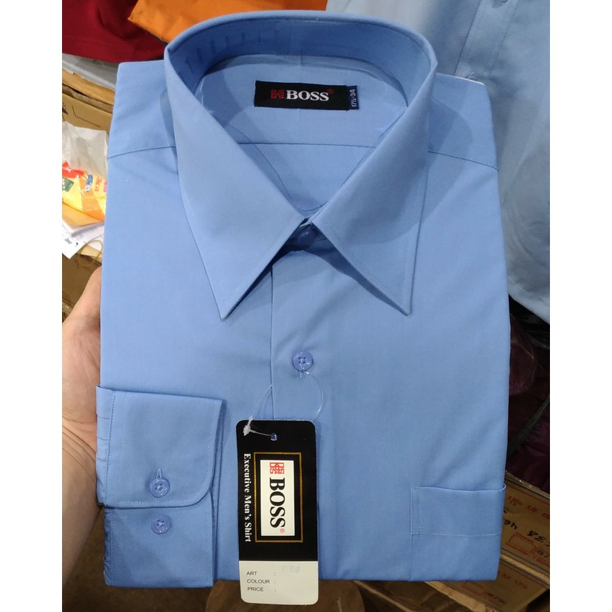 Kemeja Pria Boss Xxl Polos Warna 17 - 17.5 Panjang Reguler Best Quality