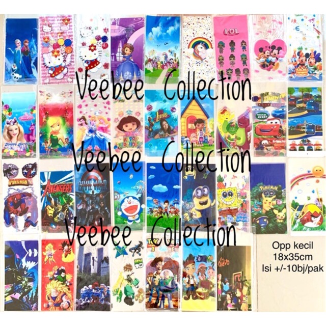 

Plastik snack bingkisan ulang tahun Kecil/ Birthday snack plastic bag/ plastik ultah/ tas ultah