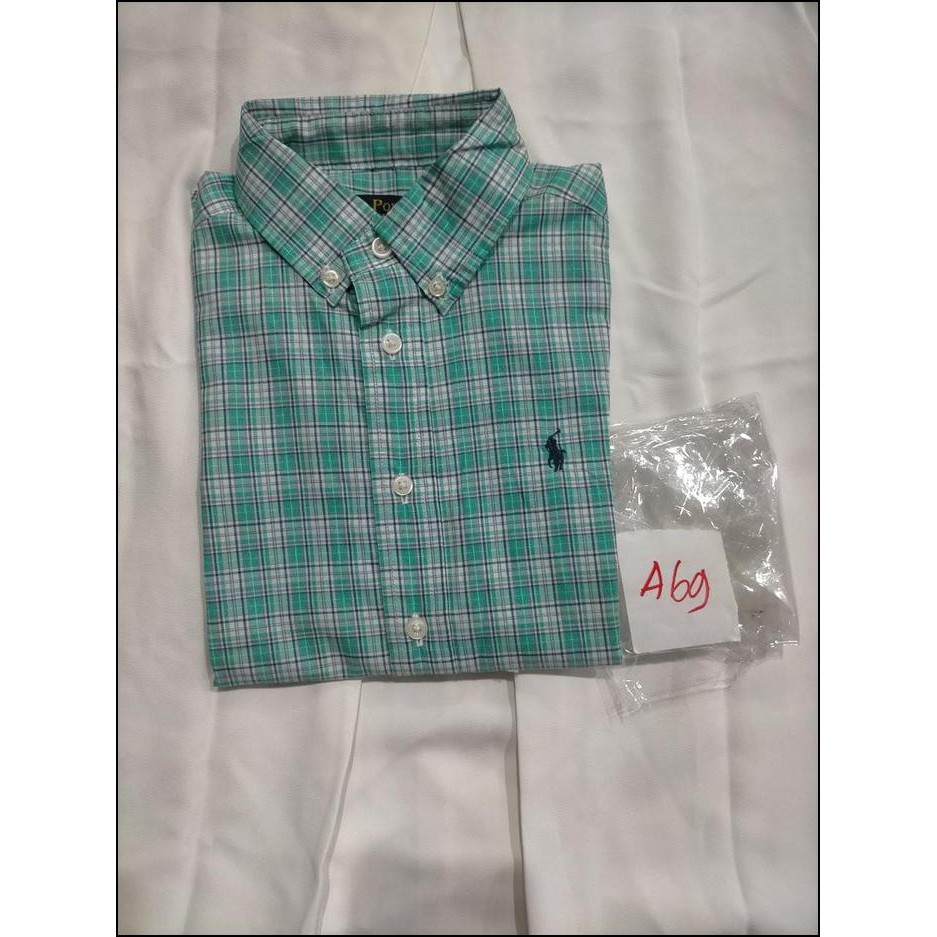 KEMEJA ANAK LAKI- LAKI POLO RALPH LAUREN MOTIF KOTAK HIJAU - 5, HIJAU