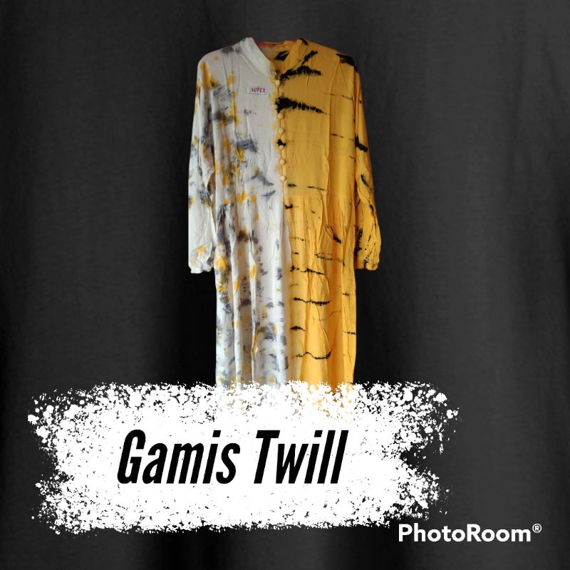 gamis Twill terbaru gamis rayon abstrak tie Dye motif sopal