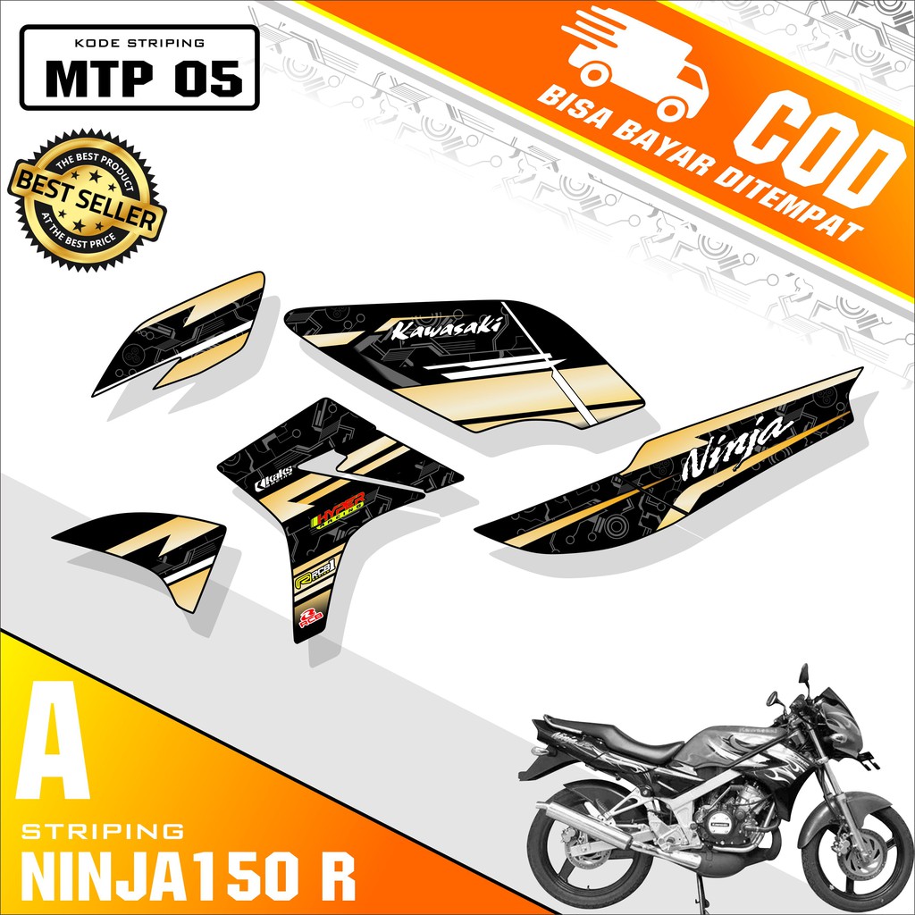 (BISA COD)Sticker Striping Variasi Ninja 150 R/SS-Stiker Variasi Motor Kawasaki Ninja Motif Keren 05