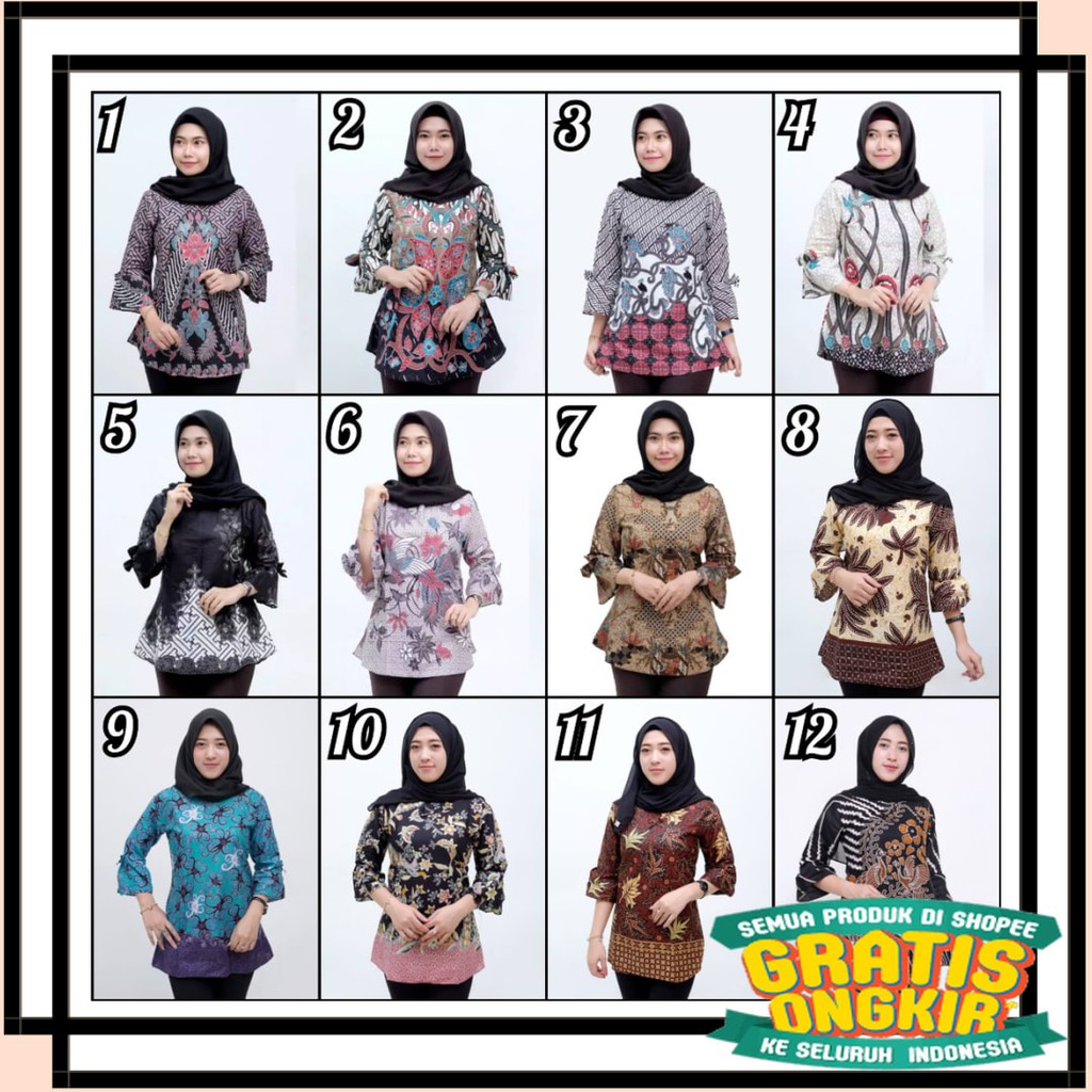 ASLI SEMARANG MODEL BARU PEKALONGAN / Atasan Batik Wanita M L XL XXL