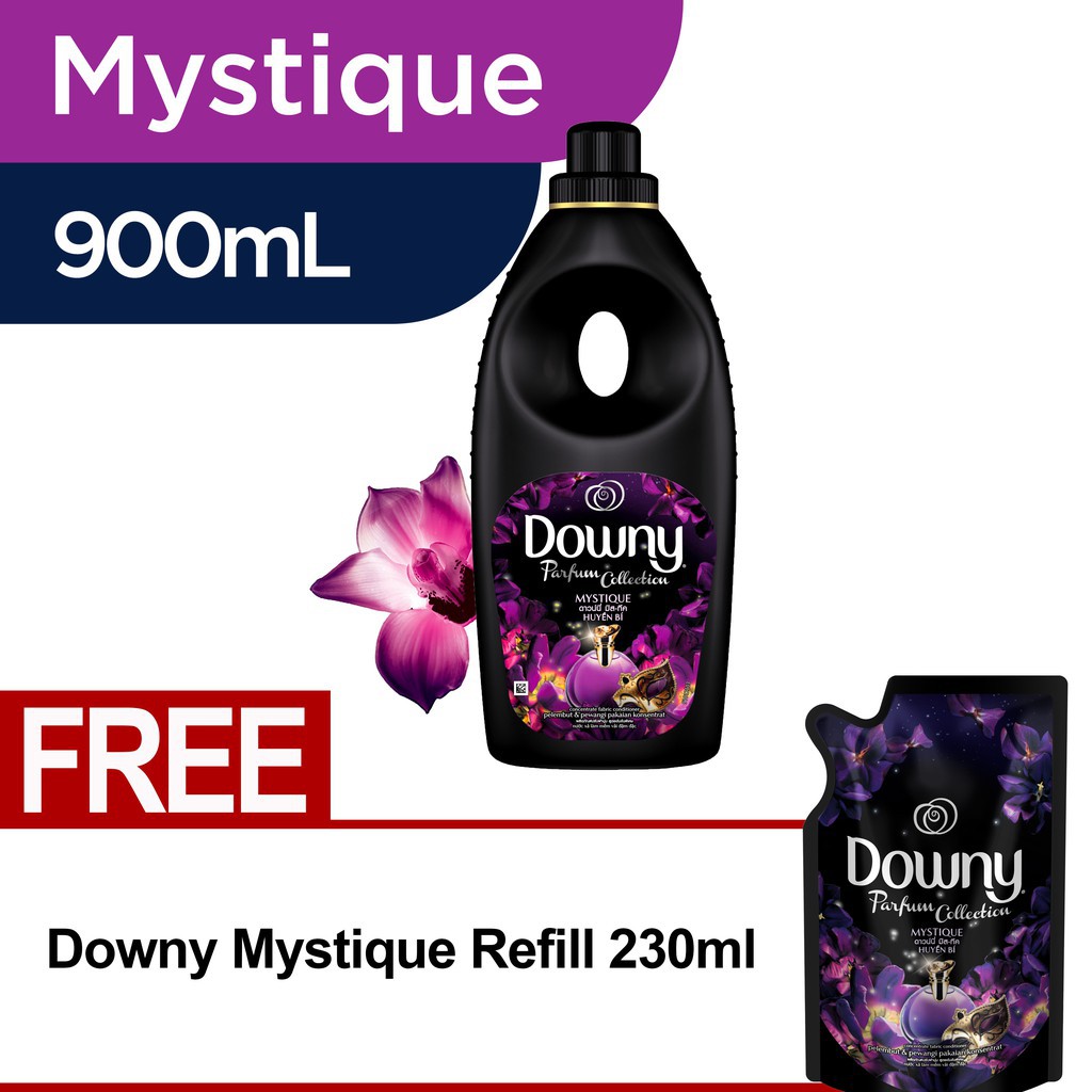 Downy Pelembut Pakaian Mystique Botol 900ml (FREE Refill 230ml Khusus Pulau Jawa & Lampung) P&G