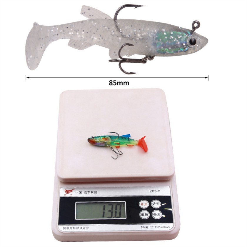 Shengyao 1Pcs New Soft Fish Umpan Pancing 8.5cm 13g Lifelike Softworm Fishing Lure Ikan Bass Bait Kail Wobbler Tackle