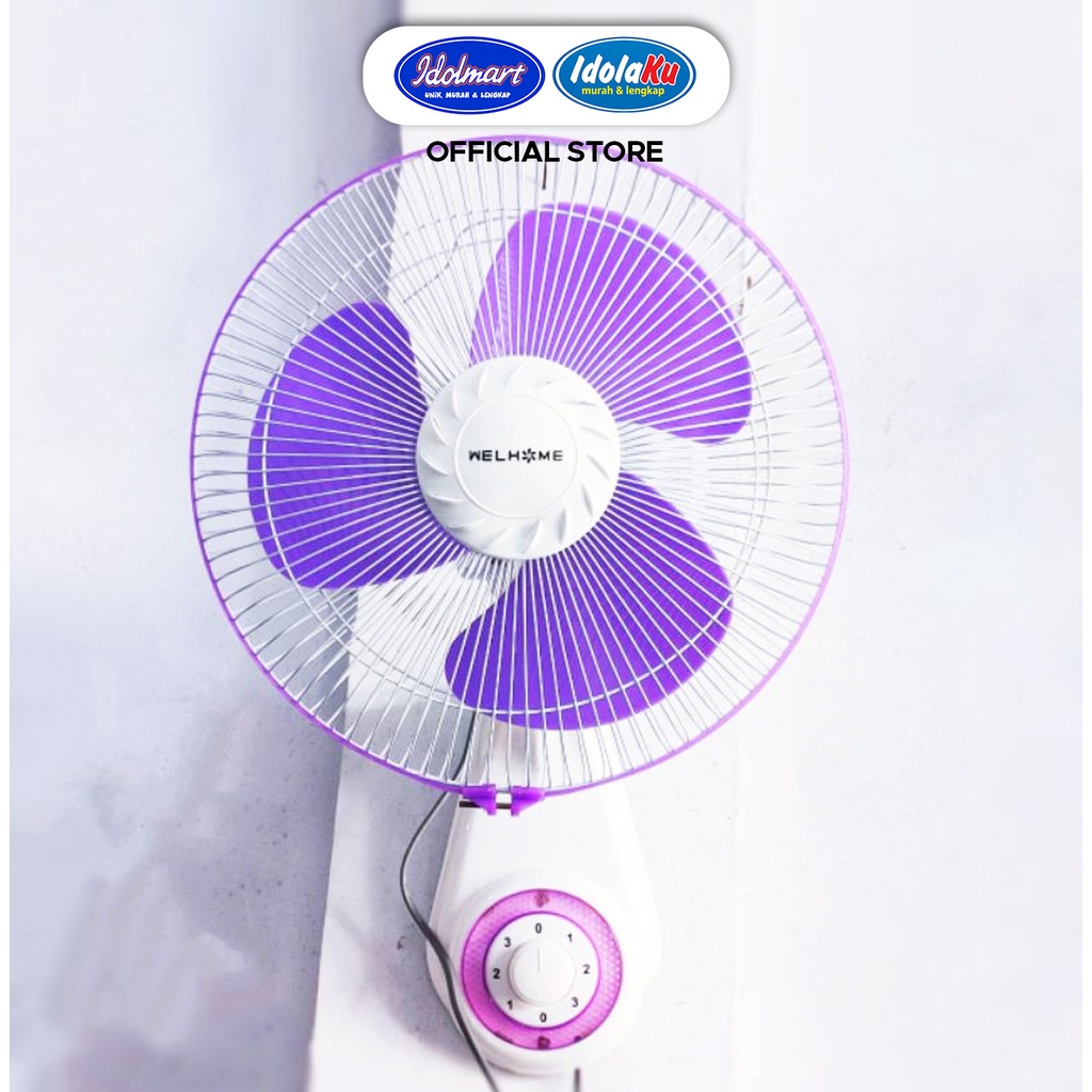 IDOLMART Kipas Angin Dinding Welhome 12 Inch Wall Fan WH-1261 Murah Surabaya