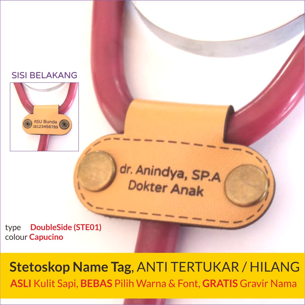 

PENANDA STETOSKOP Terlaris Gratis Gravir Nama Stetotag Custom Model DoubleSnap