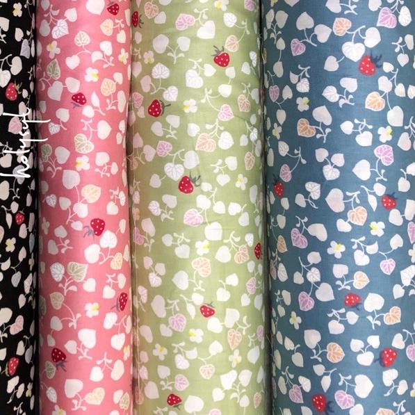 ► KATUN JEPANG JAPAN DESIGN MOTIF STRAWBERRY BUNGA KECIL (min pembelian 2x klik per motif/warna) ➵
