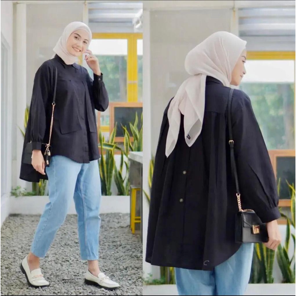 GLENCA KEMEJA - OVERSIZE - NEW MODEL - PAKAIAN  WANITA - BISA COD