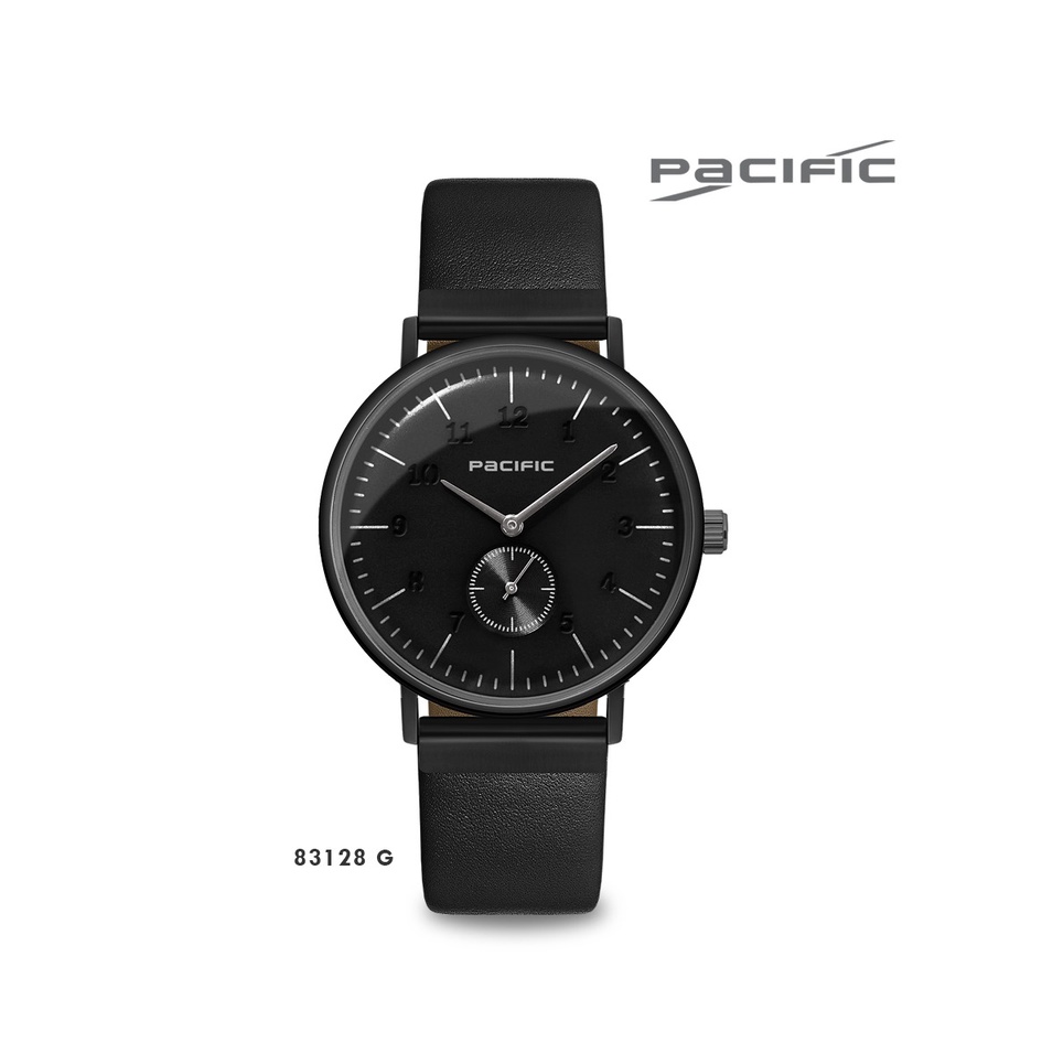 JAM TANGAN COUPLE ANALOG PACIFIC 83128 CHRONO DETIK TALI KULIT - JAM TANGAN PRIA - JAM TANGAN WANITA