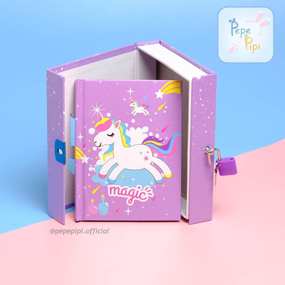 

[KODE V4796] Buku Diary Unicorn Note Book Dengan Kunci Gembok Tebal bisa COD