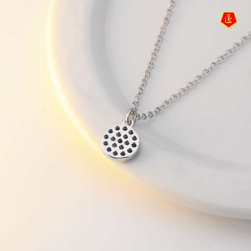 [Ready Stock]Devil's Eye Turkish Necklace Female S925 Silver round Pendant Fashion