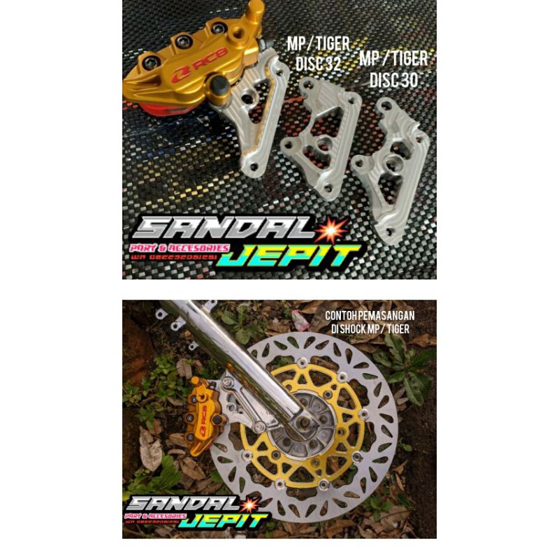 PANGON BRECKET CNC KALIPER RCB PNP SHOCK MEGAPRO TIGER DISC 30 32 BREKET PANGKON CALIPER RCB CNC PNP