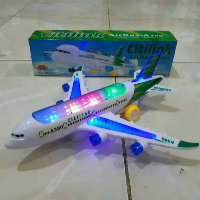 mainan replika pesawat terbang citilink ( miniatur edukasi, anak )