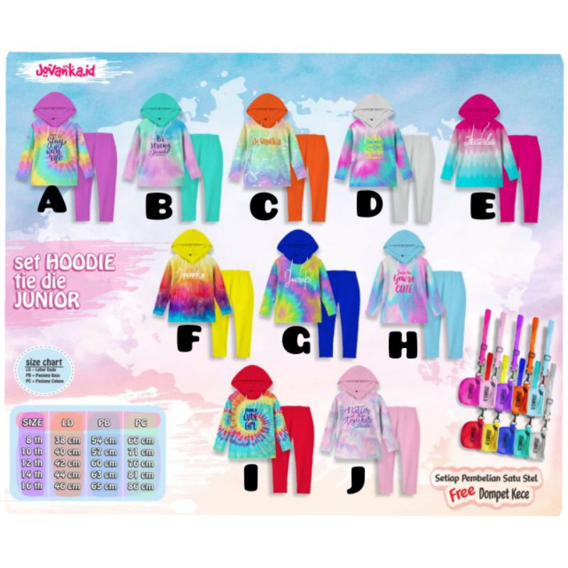 Set hoodie tiedye junior