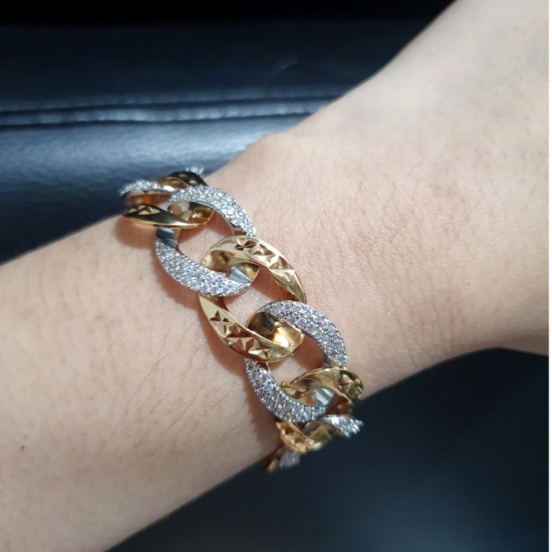 Gelang Premium Gold lapis Emas Bracelet Brandad Band Anti karat anti alergi R-202