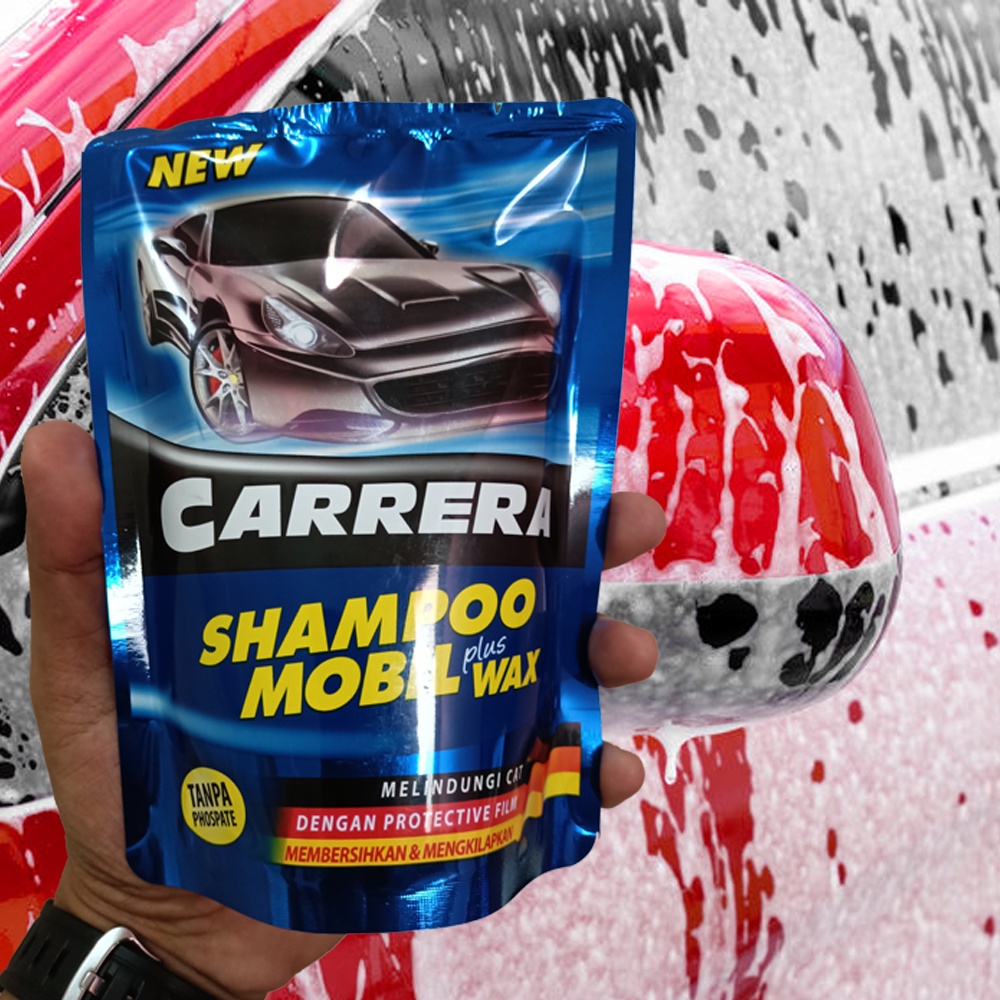 Carrera Shampoo Mobil Plus Wax - 400ml / Tanpa Phospate Membersihkan Dan Mengkilapkan