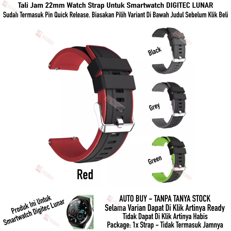 SSR Tali Jam 22mm Watch Strap Smartwatch Digitec Lunar - Rubber Silikon Sporty