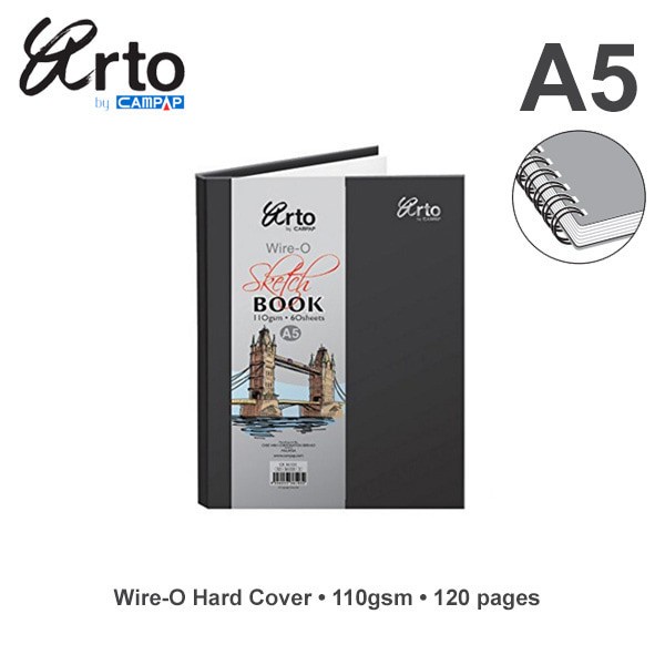 

(DISKON TERMURAH) Arto A5 Wire-O Hard Cover Sketch Book 110gsm
