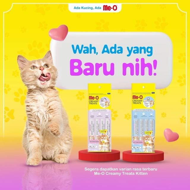 MEO CREAMY TREATS isi 4 Snack Kucing Meo Camilan Kucing Vitamin Kesehatan hewan