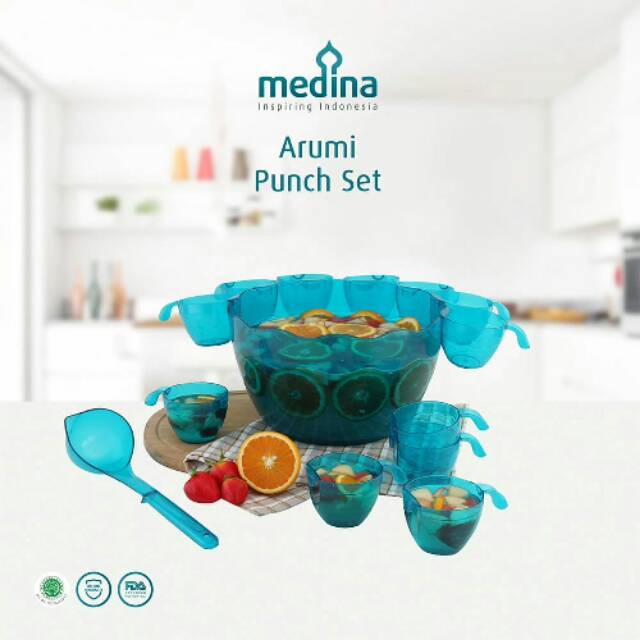 Wadah Sop Buah Prasmanan Arumi Medina Set Gelas Centong