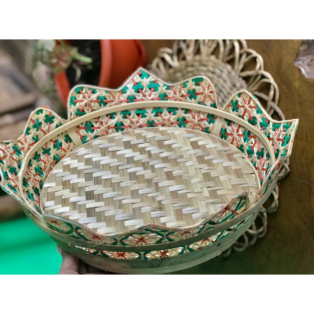 Wadah saji (buah) bambu diameter 25cm