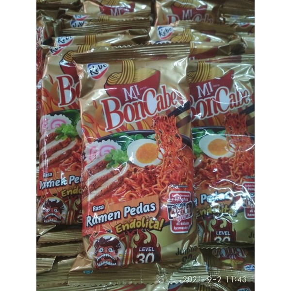 

bon cabe mie ramen pedas, level 30, 90grm