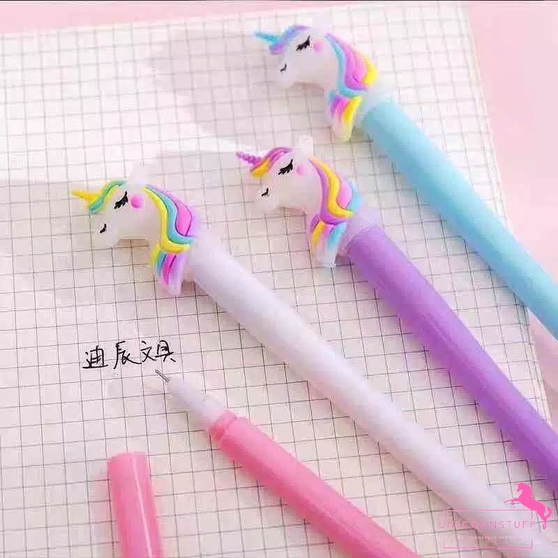 Bolpoin lampu Pulpen Pena Unicorn Premium Tinta Gel Perempuan Anak Journaling Tipis Karakter Pink Pastel Kado Anak Perempuan Alat Tulis Tempat Pensil Sekolah Back To School