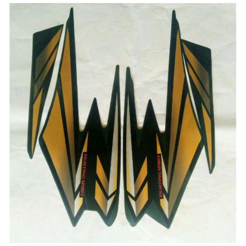 STRIPING STICKER LIST BODY MOTOR YAMAHA RX KING 2002 HITAM IJO HIJAU GOLD BERKUALITAS