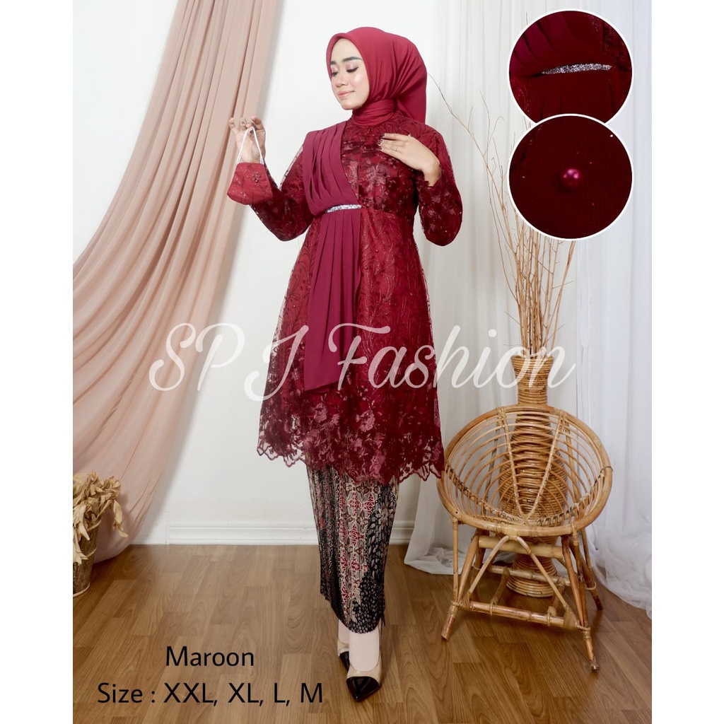 GRAND DESAIN KEBAYA TUNIK TERBARU/KEBAYA SELENDANG MODERN/KEBAYA PESTA/KEBAYA WISUDA/KEBAYA LAMARAN/KEBAYA KONDANGAN/KEBAYA TULLE TERBARU BY SPJ_FASHION/BEST SELLER KEBAYA NOW