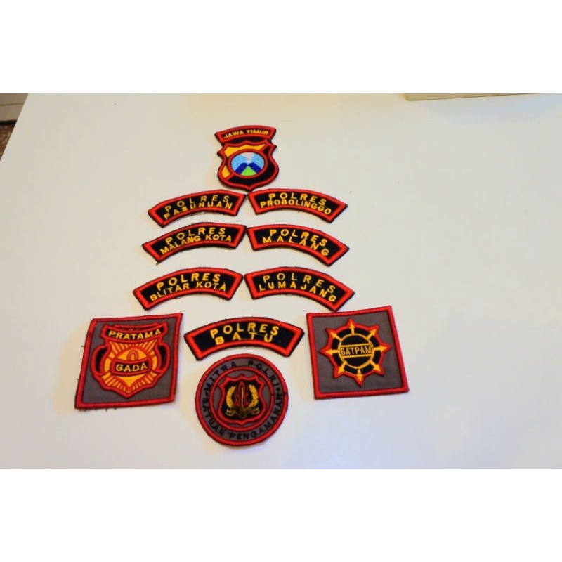 badge bed bet bordir lokasi polres lumajang 3D timbul