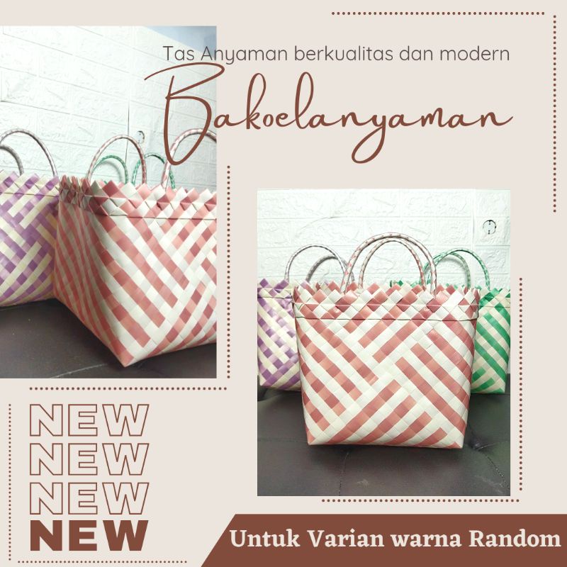 Tas Anyaman Motif Plastik/Tas Souvenir/Tas Tasyakuran/Tas Serbaguna