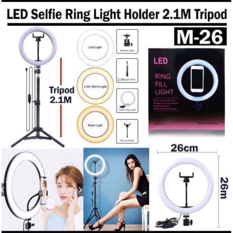 Tripod 2.1meter + Led Ring light 26cm