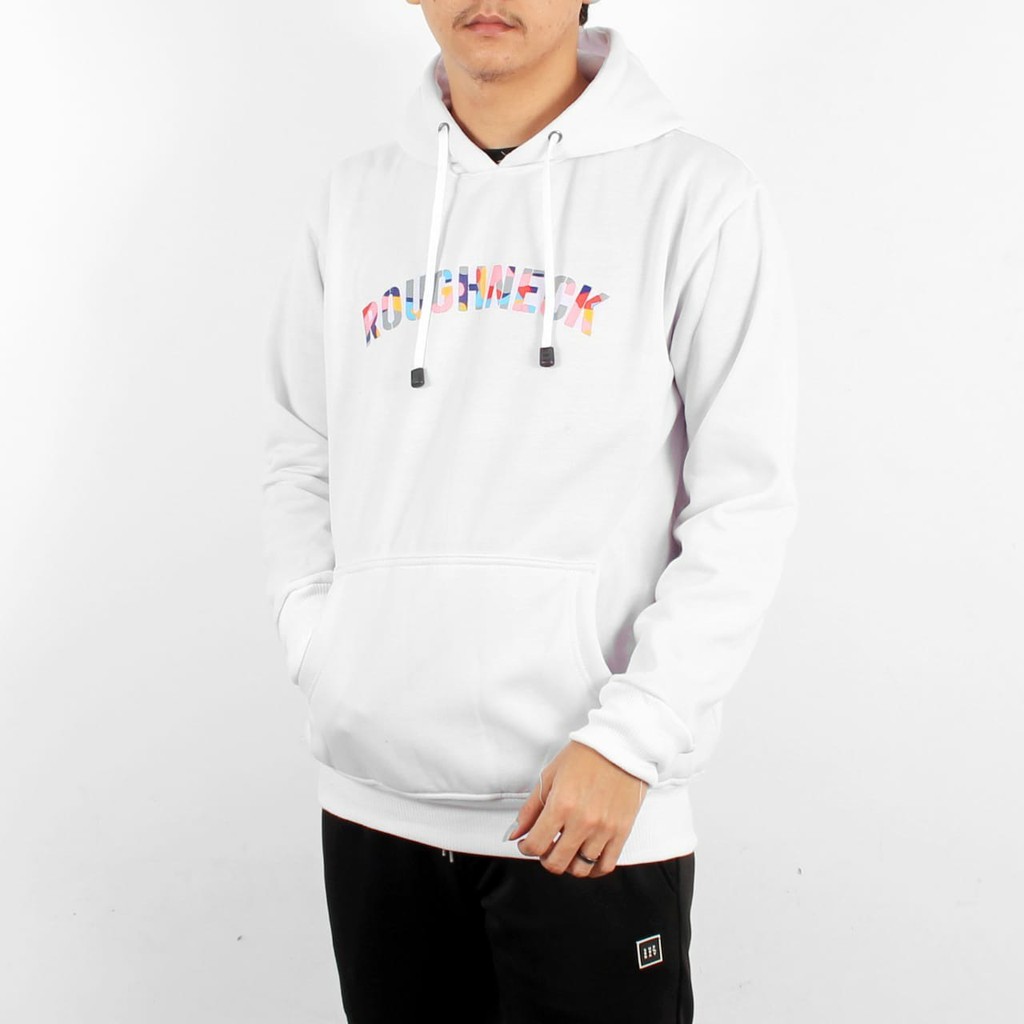 Sweater Hoodie Roughneck Putih Pria dan Wanita Premium Quality / Sweater Roughneck Termurah