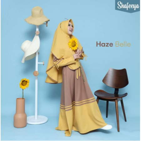 Baju Gamis Abg Gamis Terbaru 2022 Kekinian Lebaran Wanita Remaja YJ386 Stelan 3In1 Setvica Mocca