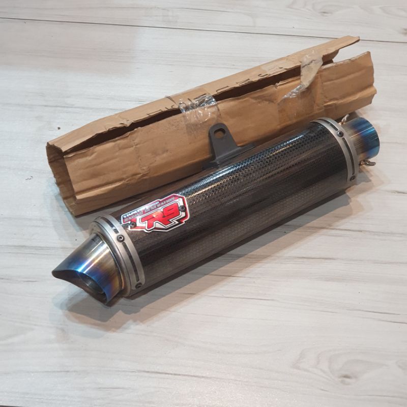 Slenser Silencer Knalpot R9 New Mugello Black Carbon Universal Original