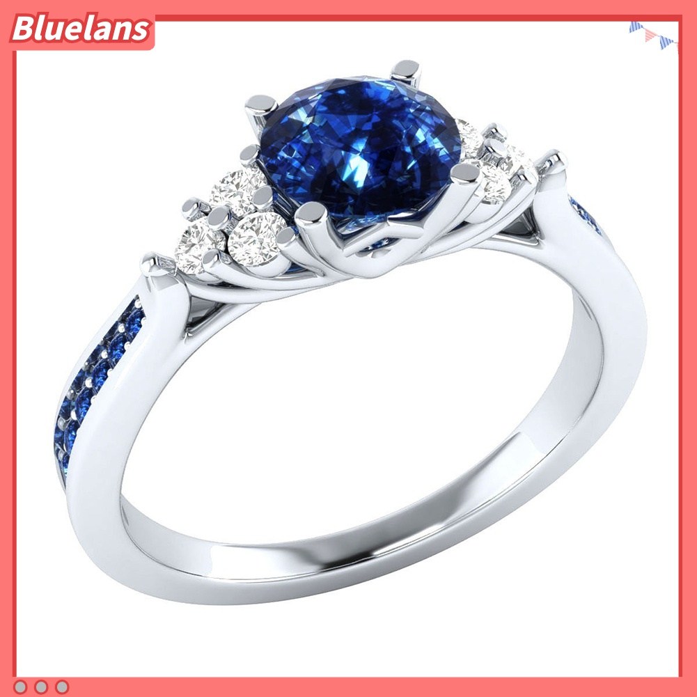 Cincin Zircon Inlaid Shiny Untuk Wanita