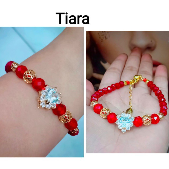 Gelang kristal merah pandora love