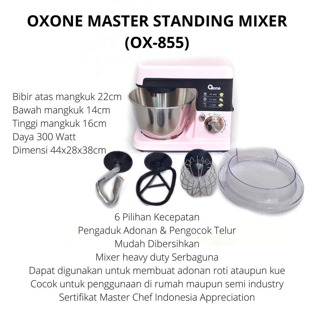 (GOSEND ONLY) MASTER STAND MIXER OXONE MIXER UNTUK ROTI MIXER BESAR OXONE OX-855