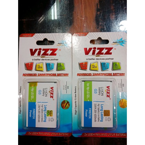 Baterai Battery Batre Batt Vizz LG G3 Double Power Original