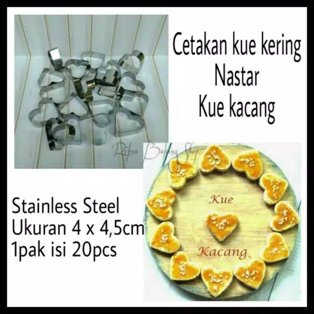 Cetakan kue kacang cookie cutter kastengel kue kering isi 15 mika cantik