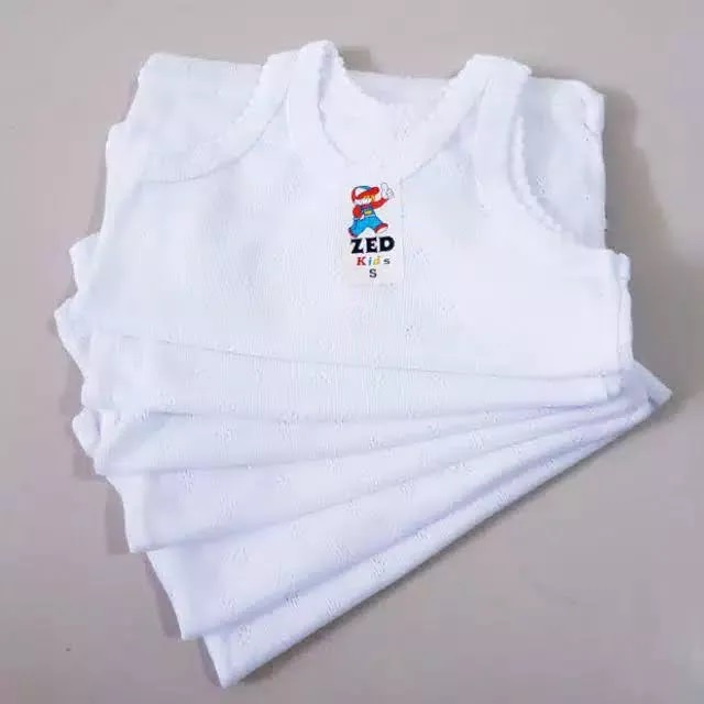 Kaos Dalam Bayi Zed Kids Singlet Kaos Kutang Anak Putih &amp; Warna 6 12pc