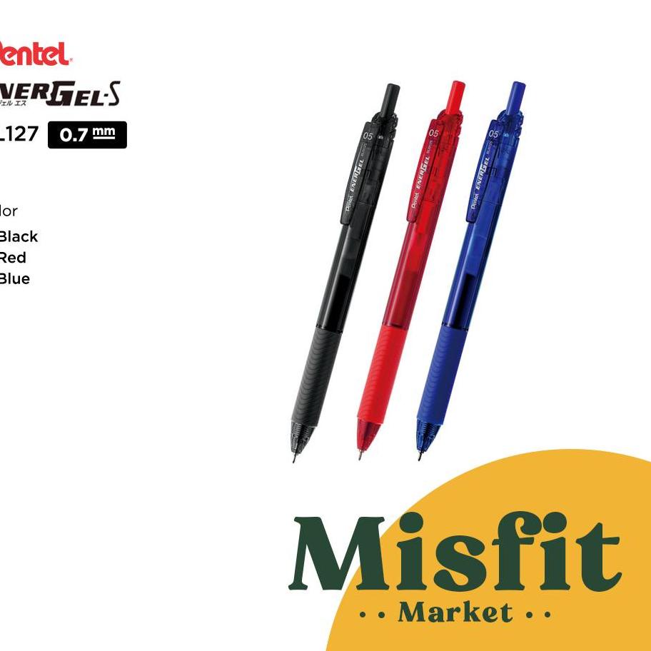 

❪RaCů❫ Pentel Energel S Gel Pen 0.3 0.5 0.7 1.0 mm X Pulpen //Stock terkini