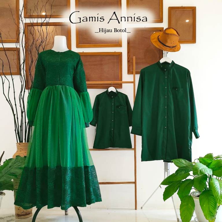 Gamis Annisa Hijau Botol Family | Gamis Anak Perempuan | Gamis Dewasa | Baju Gamis Couple | Baju Unik | Baju Anak Unik | Gamis Terjangkau | Gamis Keluarga| couple family murah