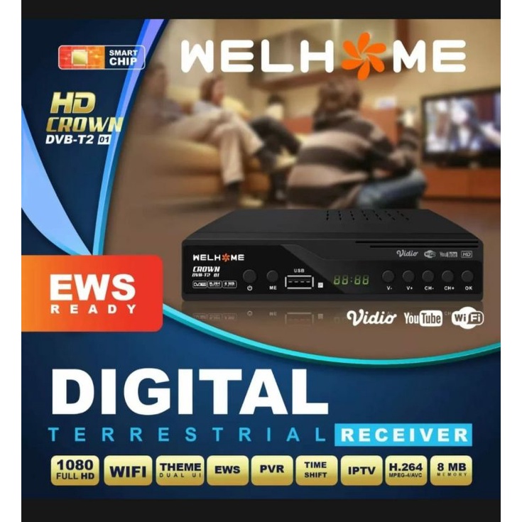 Set Top Box Tv Digital DVB T2 Welhome / Penangkap Sinyal Tv Digital