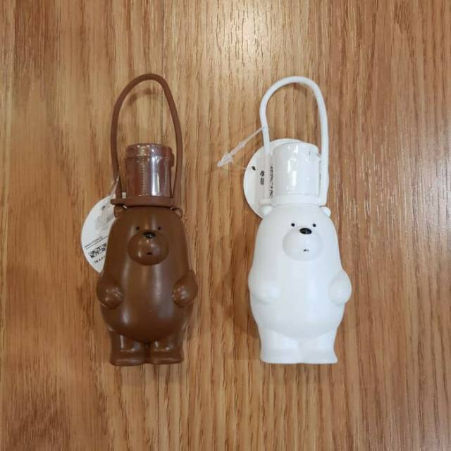 We Bare Bears Hand Sanitizer Grizz Ice Bear Gantungan Tas Miniso Japan Original CN Licensed