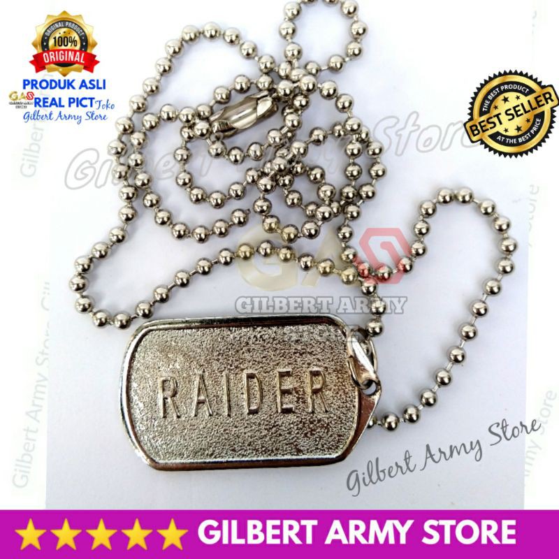 GILBERT ARMY STORE Kalung Raider Cor Merah Putih Tni Army Grosir Anti Karat Titanium Timah Stainless